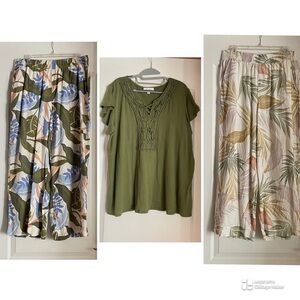 Women’s Anneliege Top and 2 pair of Tahiti matching pants. Size large